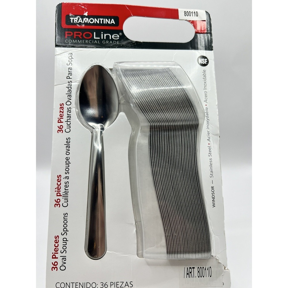 Tramontina Pro Line Commercial Grade Stainless Steel Oval Soup Spoon, Windsor A2